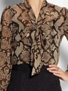 Altuzarra x Target Python-Print Tie Neck Blouse